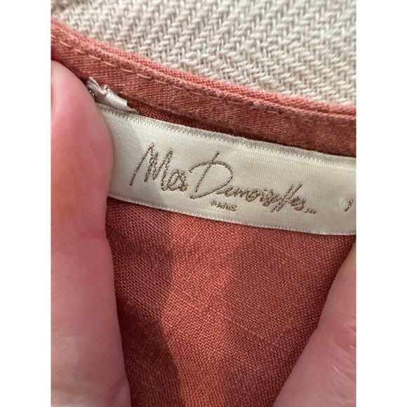 MES DEMOISELLES Linen Tunic Dress with V-Neck Tie - OS - Picture 9 of 10